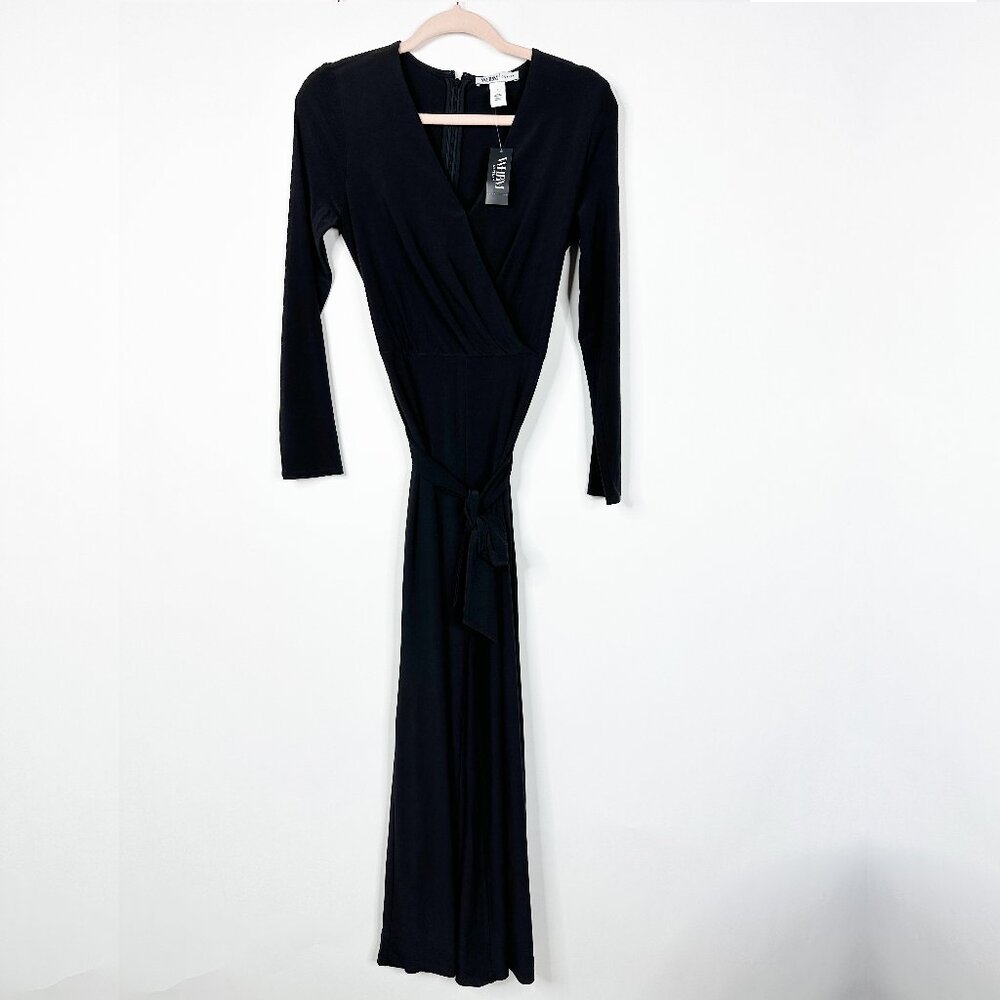 NWT White House Black Market Long Sleeve Surplice Jumpsuit 8 #WHBM31 - Picture 2 of 8